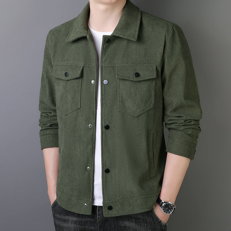 Herren Cordjacke im Truckerstil mit Druckknopfleiste Echo Archiv