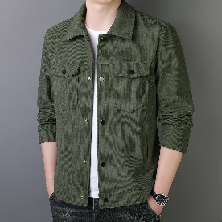Herren Cordjacke im Truckerstil mit Druckknopfleiste Echo Archiv