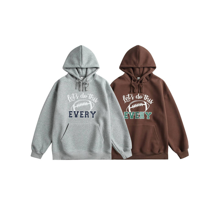 Unisex Kapuzenpullover mit College‑Print, Kängurutasche und relaxed Fit Echoarchiv