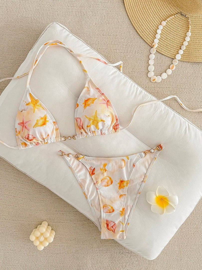 Damen Triangelbikini mit maritimen Mustern Echo Archiv