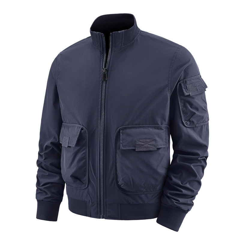 Herren leichte Bomberjacke mit vielseitigen Taschen Echoarchiv