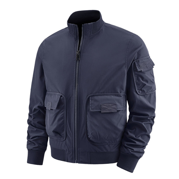 Herren leichte Bomberjacke mit vielseitigen Taschen Echoarchiv