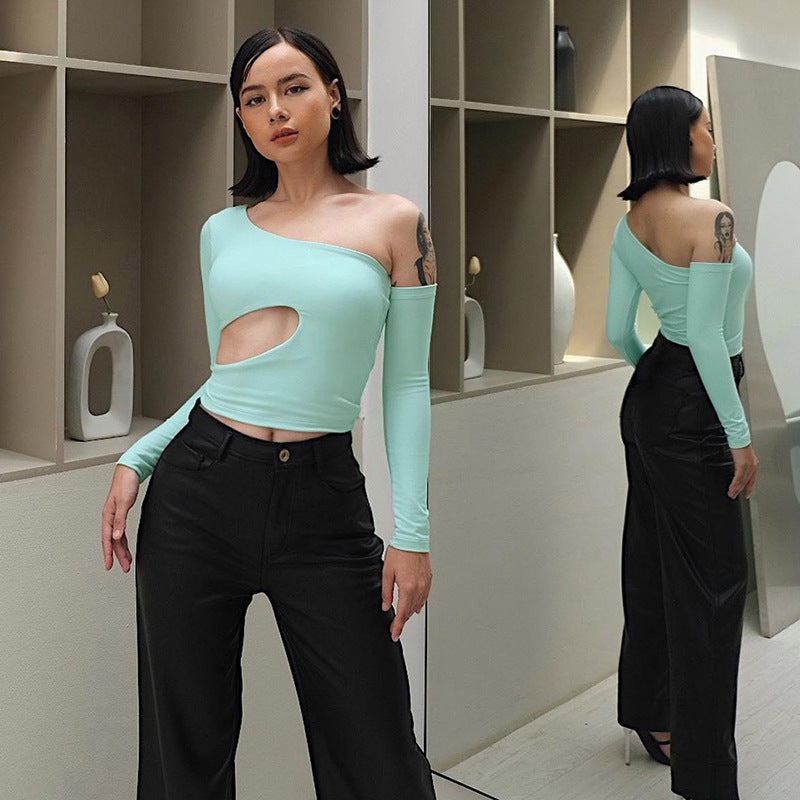 Damen asymmetrisches Langarmshirt mit Cut-out und innovativem Designs Echo Archiv