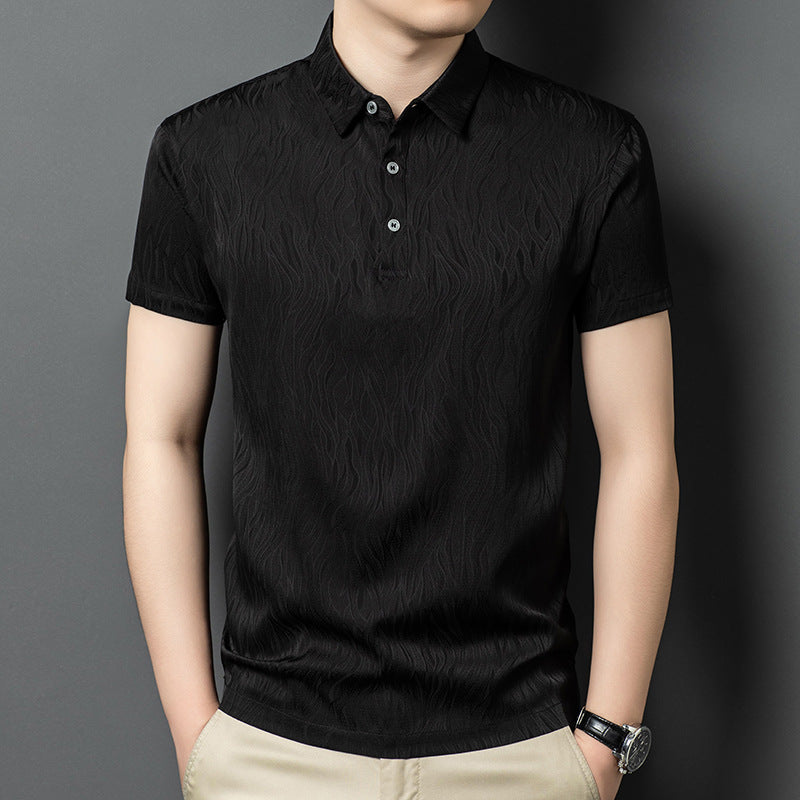 Herren Poloshirt mit elegantem Strukturdesign und atmungsaktiven Eigenschaften Echoarchiv