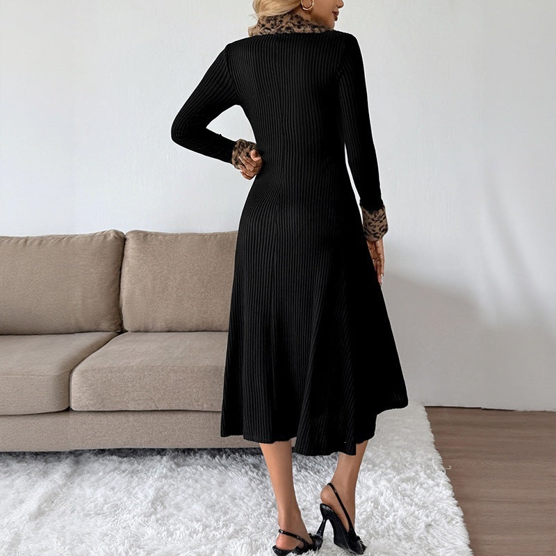 Damen Elegantes Maxikleid mit Leoparden-Akzenten Echo Archiv
