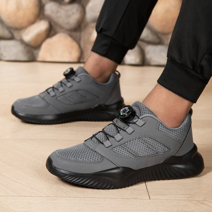 Herren Sportlicher Mesh-Oberflächen Sneaker mit Drehverschluss-Schnürsystem und stoßdämpfender Leichtsohle Echoarchiv