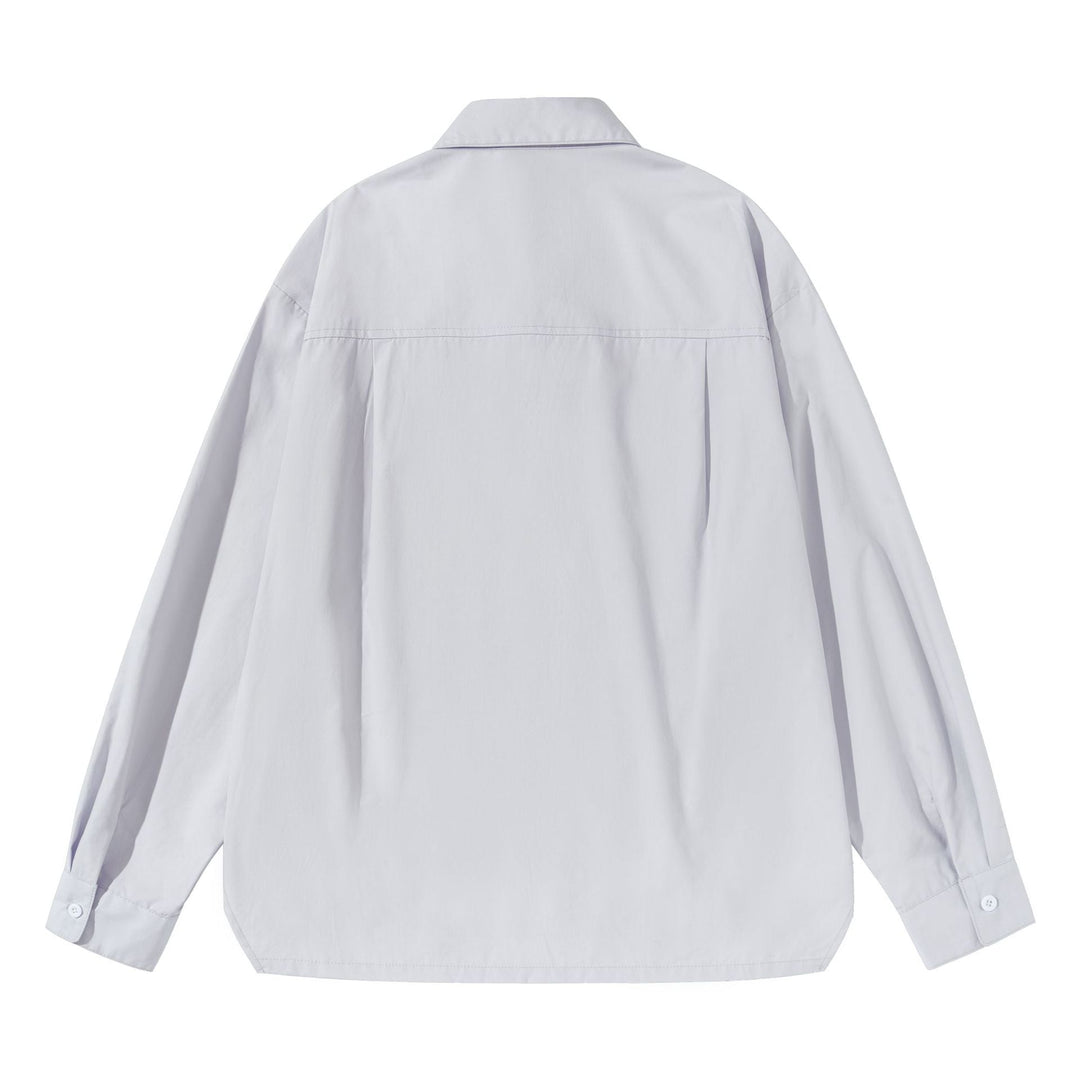 Damen Oversize‑Boxy‑Hemdbluse aus leichter Baumwollmischung mit Brusttasche Echoarchiv