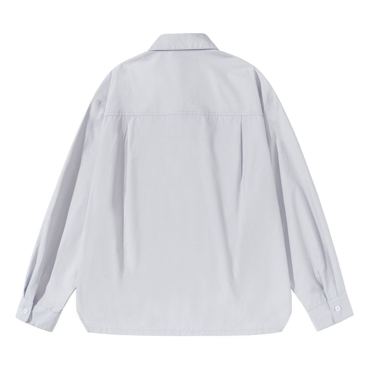 Damen Oversize‑Boxy‑Hemdbluse aus leichter Baumwollmischung mit Brusttasche Echoarchiv