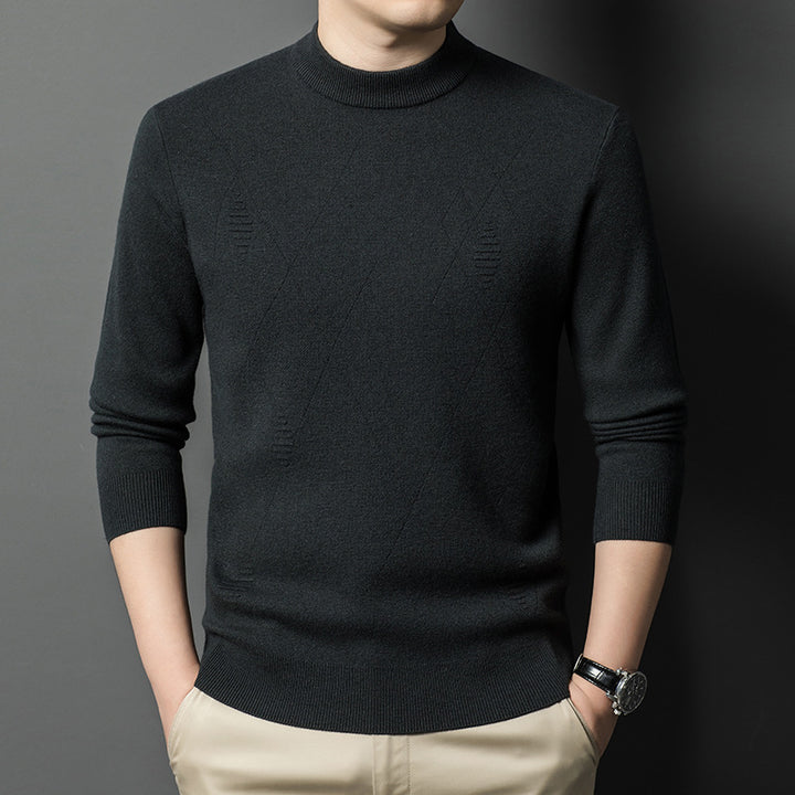 Herren feiner Rundhals-Pullover aus hochwertiger Wolle Echoarchiv