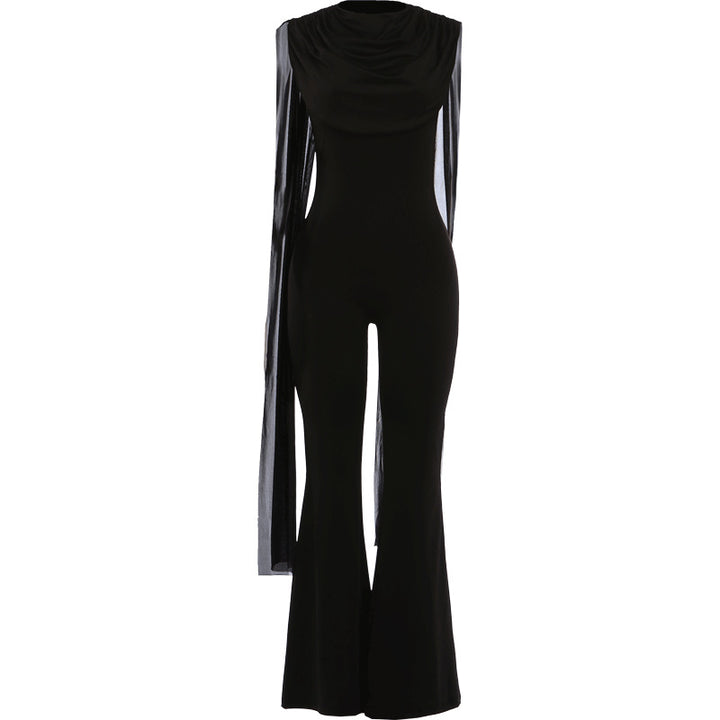 Damen Eleganter Jumpsuit mit Drapierung und weiter Beinführung Echo Archiv