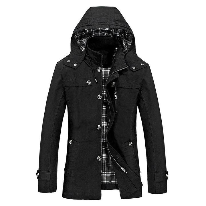 Herren nan wasserabweisende Kapuzen-Fieldjacke mit kariertem Thermofutter, verdeckter Reißverschlussleiste und funktionalen Taschen Echo Archiv