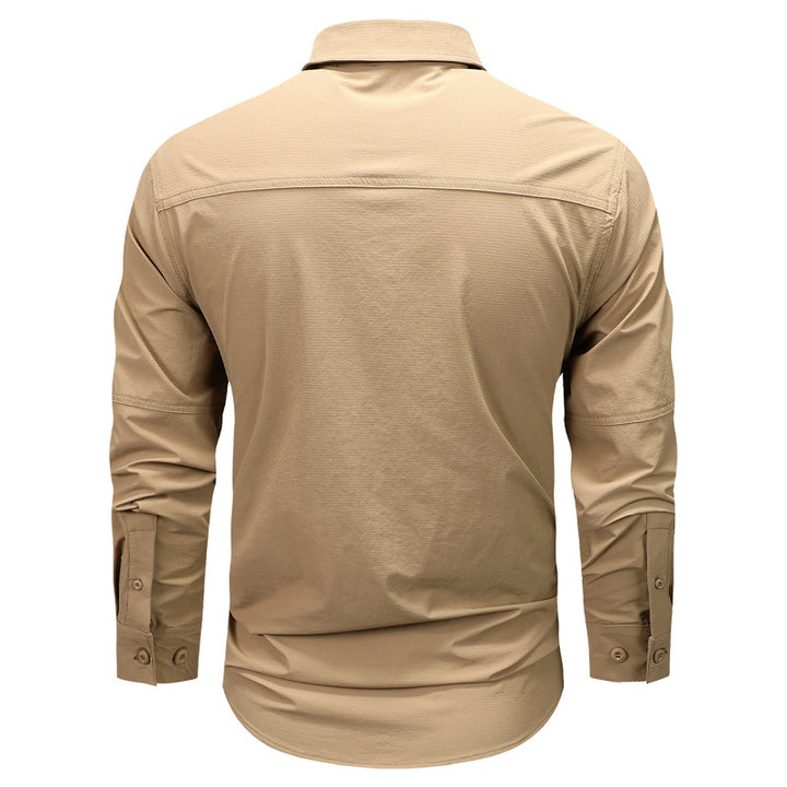 Herren nan strukturiertes Overshirt aus atmungsaktivem Ripstop mit zwei Klappbrusttaschen Echo Archiv