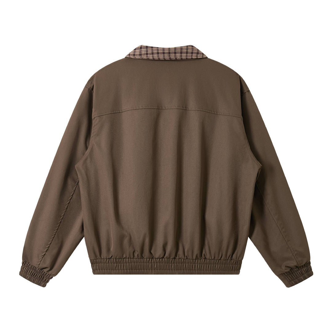 Herren Oversize‑Blousonjacke mit Karokragen und aufgesetzten Pattentaschen Echoarchiv