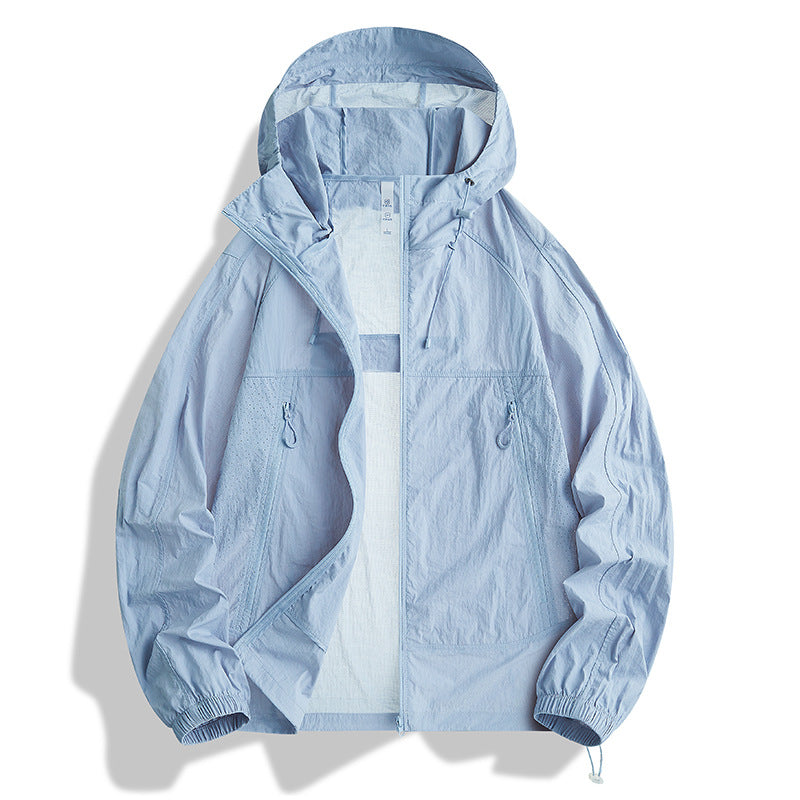 Herren Ultraleichte Kapuzen‑Windjacke mit Packfunktion, Meshfutter & Reißverschlusstaschen Echoarchiv