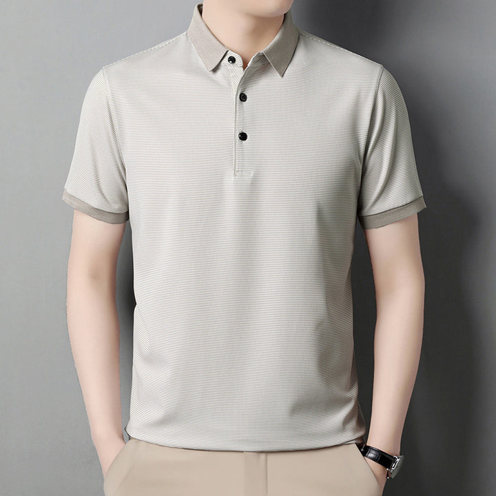 Herren modisches Kurzarm-Polo-Shirt mit strukturiertem Design Echoarchiv