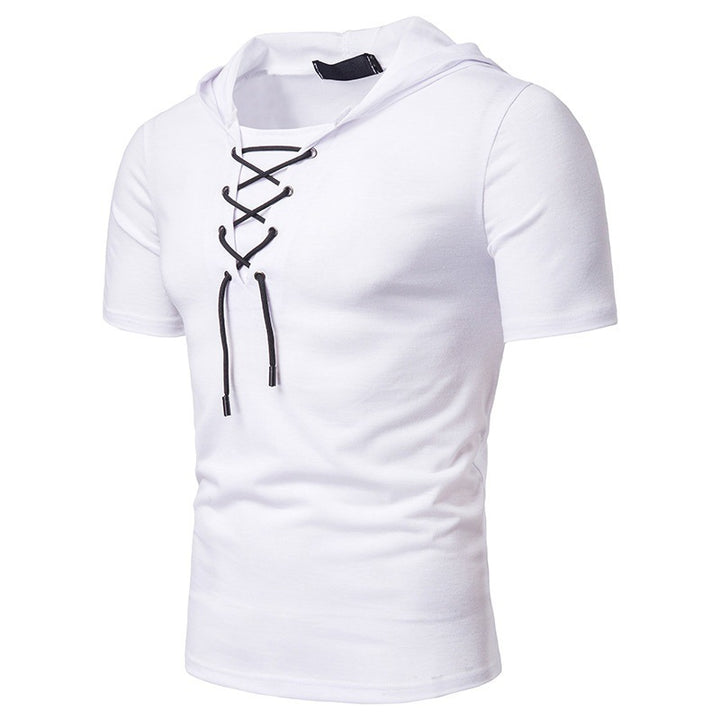 Herren Kapuzenshirt mit modischem Schnürdesign Echoarchiv