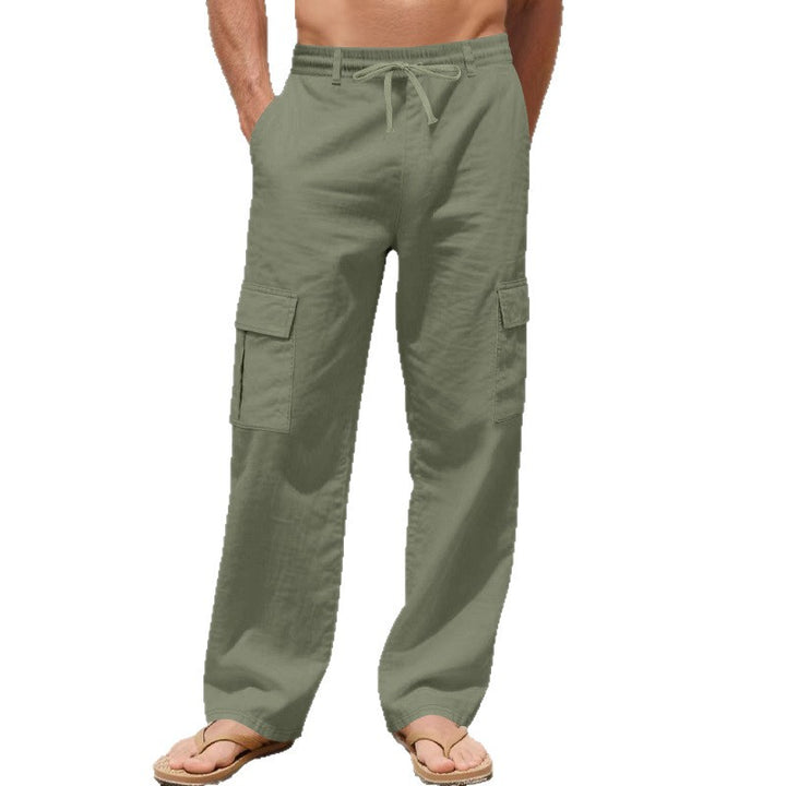Herren Relaxed-Fit Cargo-Strandhose mit elastischem Bund und aufgesetzten Klappentaschen – Bravaro
