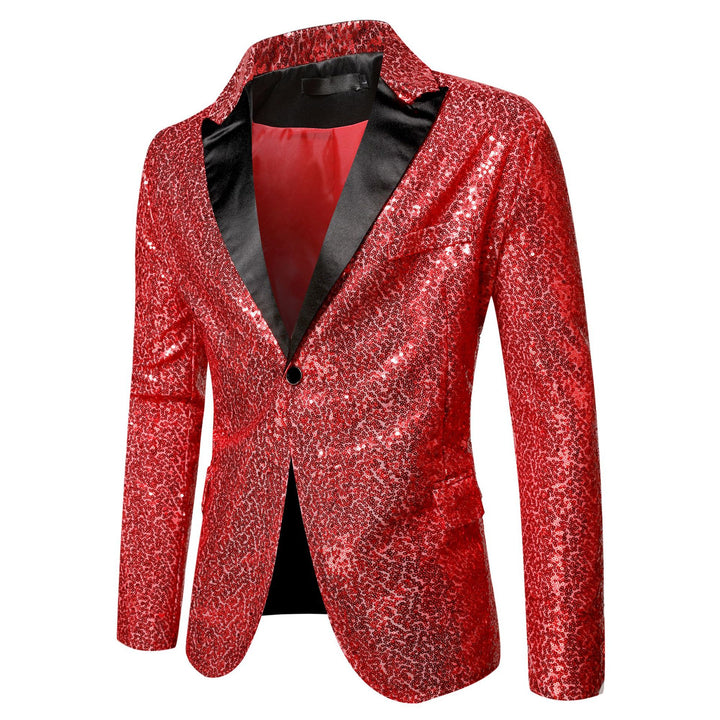 Herren extravagante Glitzer-Smokingjacke mit schwarzem Satinrevers Echoarchiv
