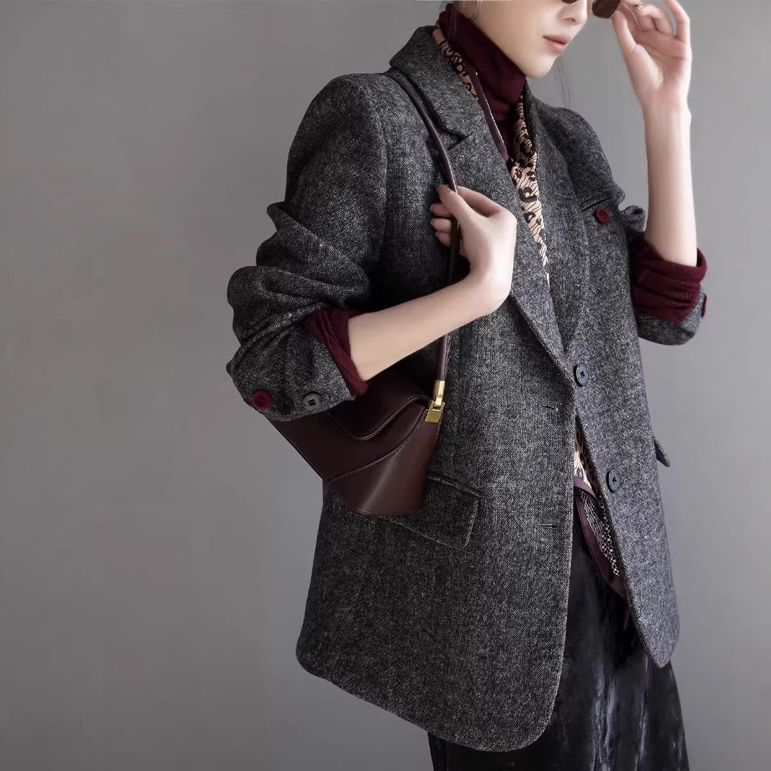Damen Eleganter Wollblazer mit modischem Schnitt Echoarchiv