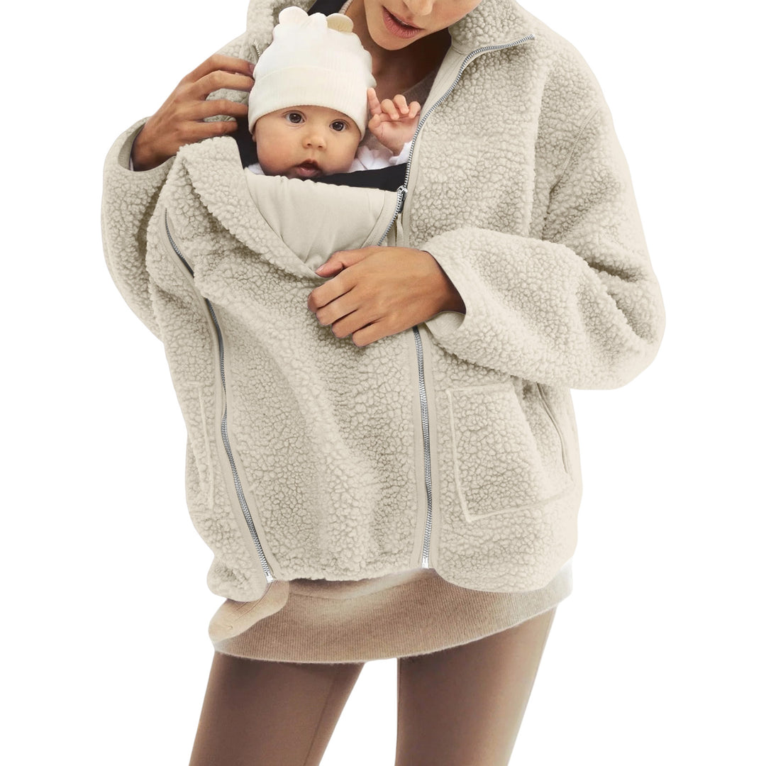 Damen nan oversized Teddyfleece Jacke mit Stehkragen und durchgehendem Reißverschluss Echo Archiv