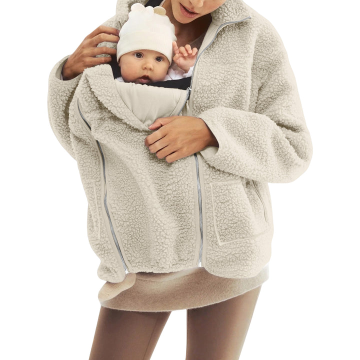 Damen nan oversized Teddyfleece Jacke mit Stehkragen und durchgehendem Reißverschluss Echo Archiv