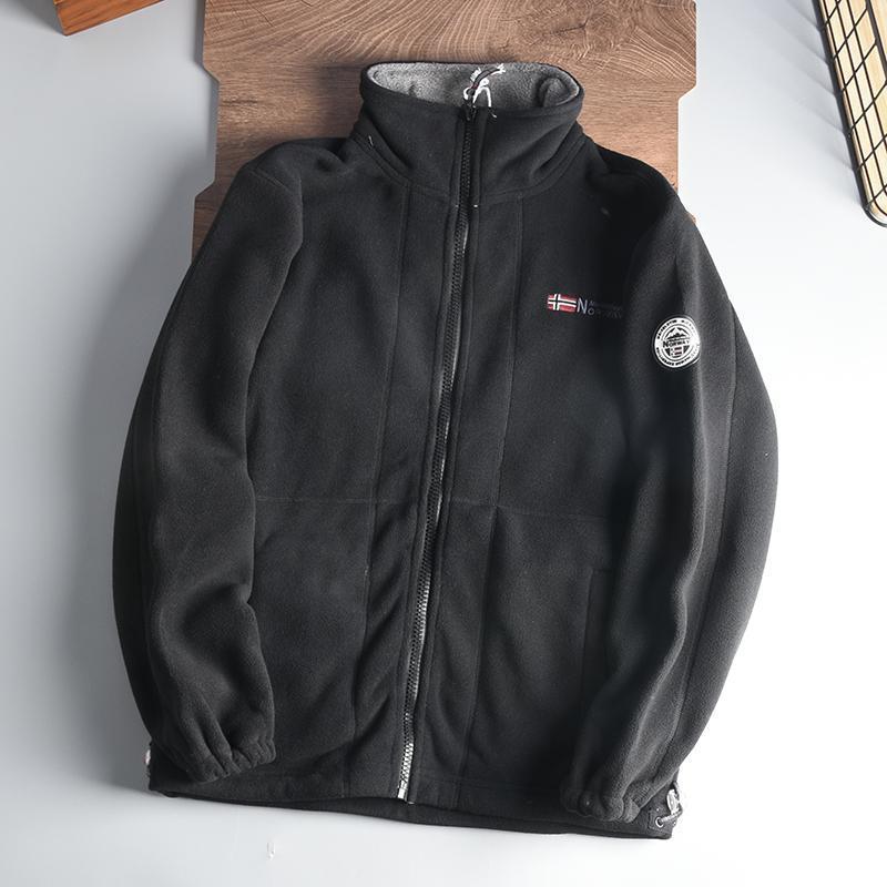 Herren Wärmende Fleecejacke mit Stehkragen, Reißverschluss und elastischen Bündchen Echo Archiv