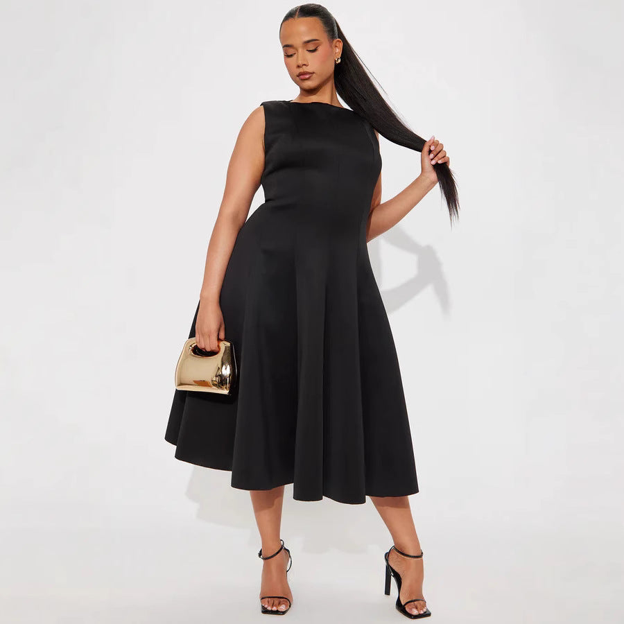Damen Elegantes zeitloses Cocktailkleid mit schwingendem Rock und minimalistischer Silhouette Echo Archiv