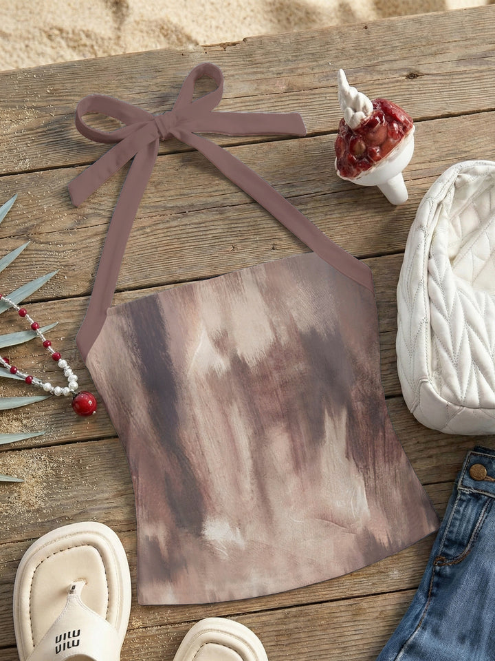 Damen Neckholder Top mit verspieltem Leopardenmuster Echo Archiv
