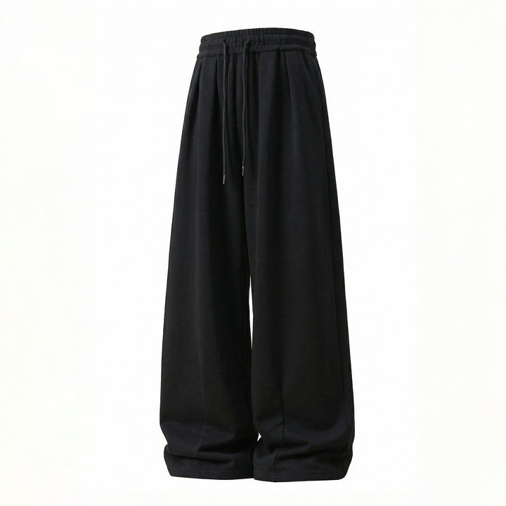 Damen Extraweite Palazzo-Freizeithose aus French-Terry mit Faltenbund und Kordelzug Echo Archiv