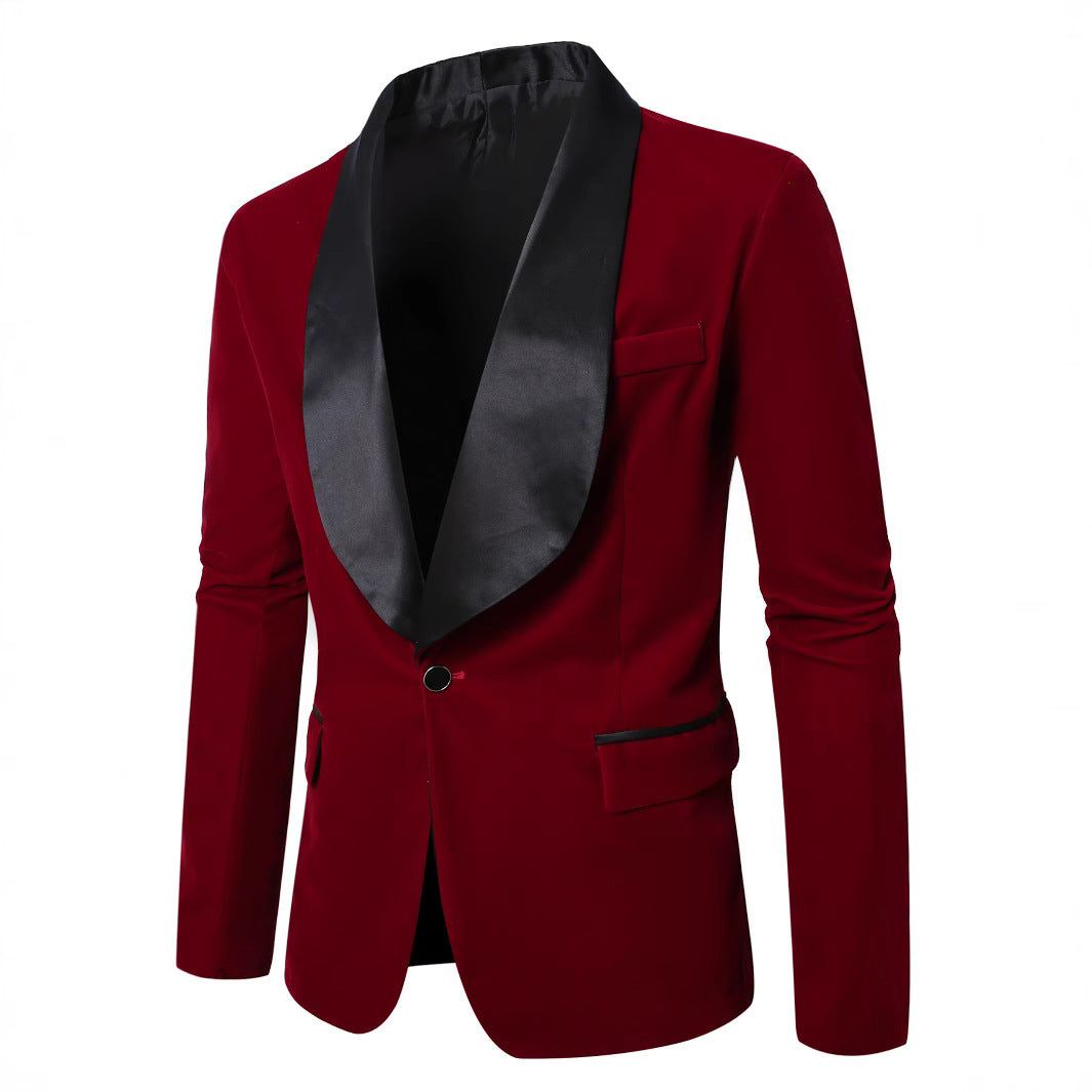 Herren eleganter Samtblazer mit satinierter Revers Echoarchiv