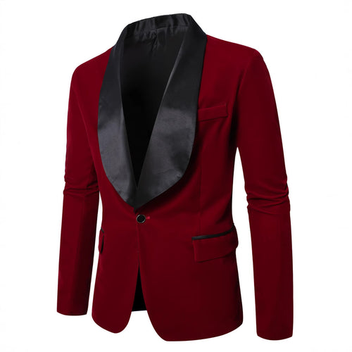 Herren eleganter Samtblazer mit satinierter Revers Echoarchiv