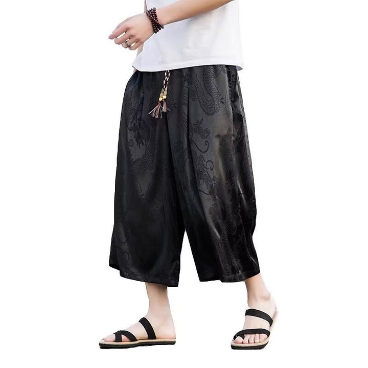 Herren luftige Haremshose mit elegantem Muster und elastischem Bund Echoarchiv