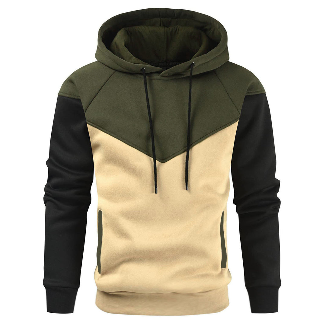 Herren modischer Kapuzenpullover mit geometrischem Farbspiel Echoarchiv