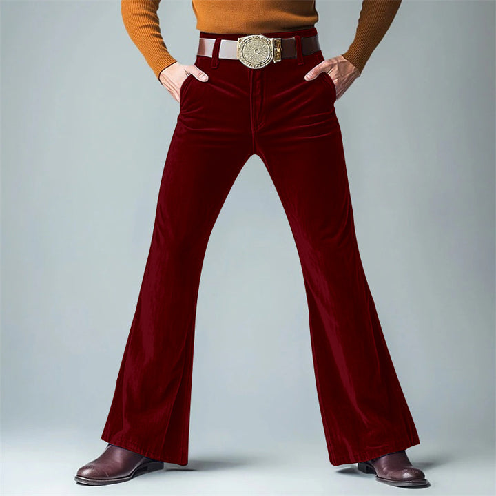 Herren lässige Flared-Hose aus hochwertigem Komfortstoff mit elegantem Schnitt Echoarchiv
