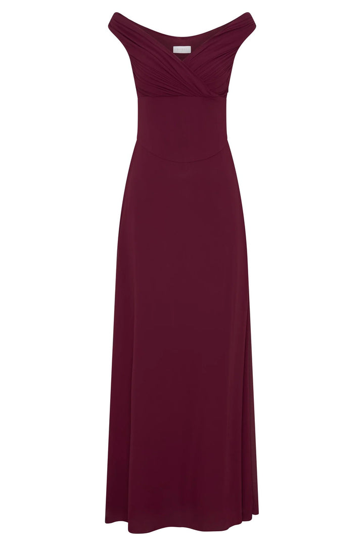 Damen Elegantes Off-Shoulder Maxikleid mit fließendem Schnitt Echo Archiv