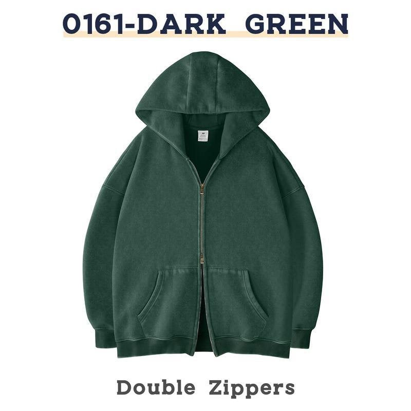 Unisex Oversized Kapuzenjacke mit Doppelreißverschluss und Kängurutaschen Echo Archiv