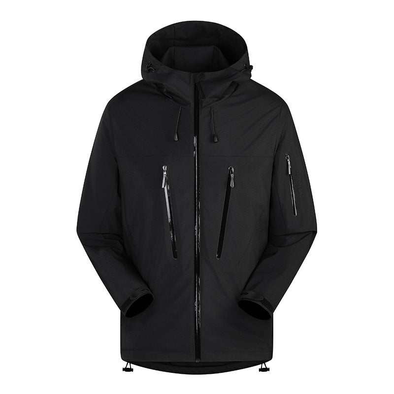 Herren Dreilagige atmungsaktive Hardshell-Outdoorjacke mit Kapuze und verschweißten Nähten Echo Archiv
