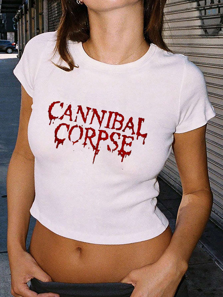 Damen Crop-T-Shirt mit künstlerischem Blutdruck-Design Echo Archiv