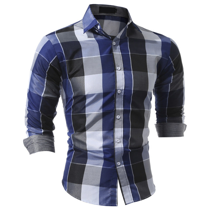 Herren Karierter Slim-Fit Hemd mit modernen Akzenten Echoarchiv