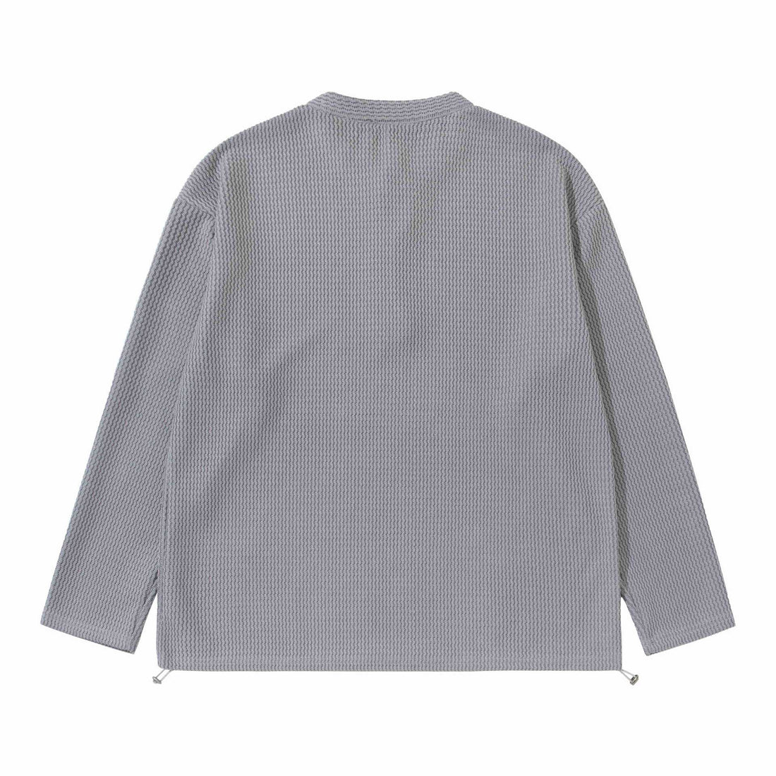 Unisex Waffelstrick-Henleypullover mit Tunnelzugsaum Echoarchiv