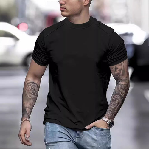 Herren modisches T-Shirt mit strukturierter Schulterpartie Echoarchiv