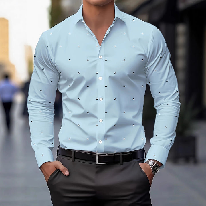 Herren Langarmhemd mit stilvollem minimalistischen Punktedesign Echoarchiv