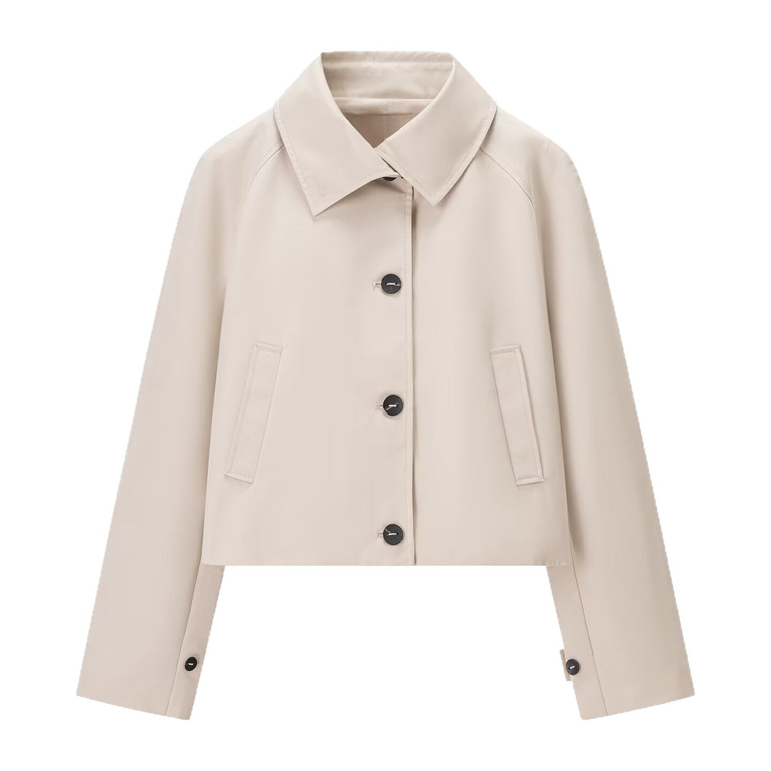 Damen Kurzjacke im Trenchstil mit kastiger Boxy‑Silhouette und Raglanärmeln Echo Archiv