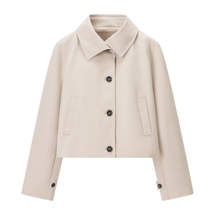 Damen Kurzjacke im Trenchstil mit kastiger Boxy‑Silhouette und Raglanärmeln Echo Archiv
