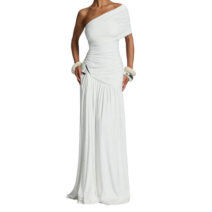 Damen Elegantes Wickelkleid mit asymmetrischem Schnitt und Rüschendetails Echo Archiv