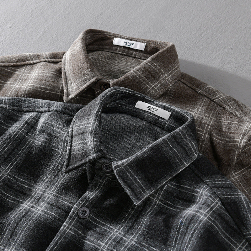 Herren Karo-Flanell-Overshirt mit Brusttasche und Relaxed-Fit Echoarchiv