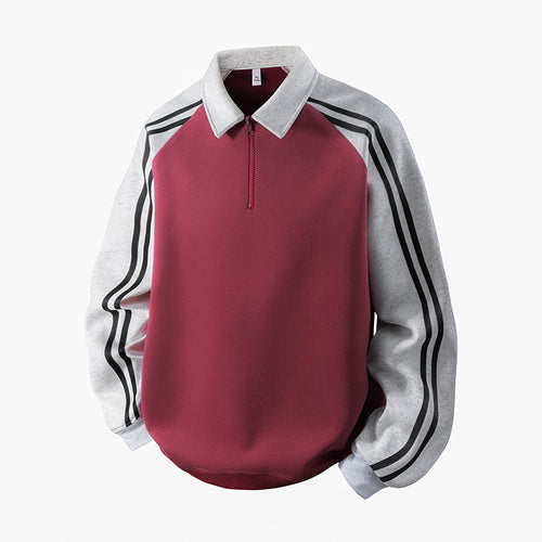 Herren Sportlicher Sweatshirt mit Stehkragen und Reißverschluss Echoarchiv