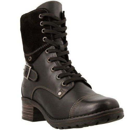 Damen nan knöchelhohe Schnürstiefel mit Velourskragen, dekorativer Schnalle und dämpfender Profilsohle Echo Archiv