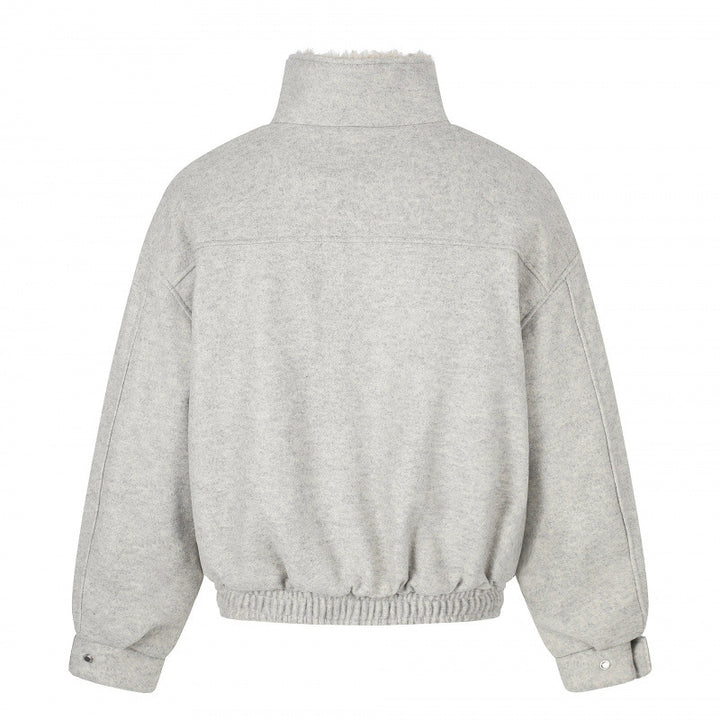 Damen Kurzer Wollmix‑Blouson im Flight‑Style mit Teddyfutter und aufgesetzten Pattentaschen Echo Archiv