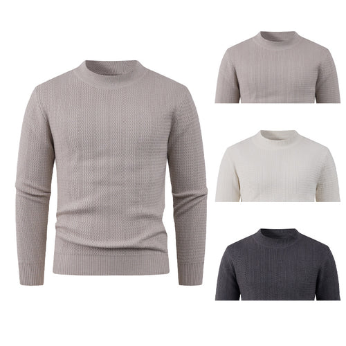 Herren Strukturpullover mit hochgeschlossenem Kragen und modischem Design Echoarchiv